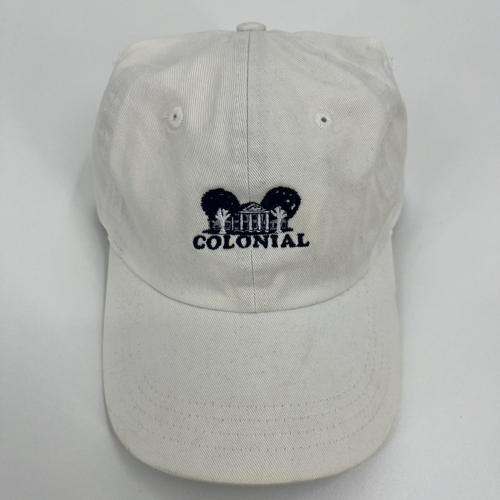 Ahead Vintage Colonial Est 1936 White Strapback Golf Hat Classic Cut Mens Cap